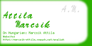 attila marcsik business card